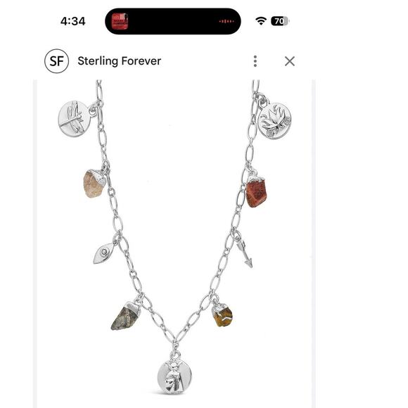 Sterling Forever Charm Necklace - NWT- Unique Find - Picture 6 of 8